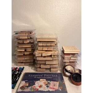 Stampin' Up! vintage Retired Rubber Wood Stamp Set! 190 Stamps From 1999-2007